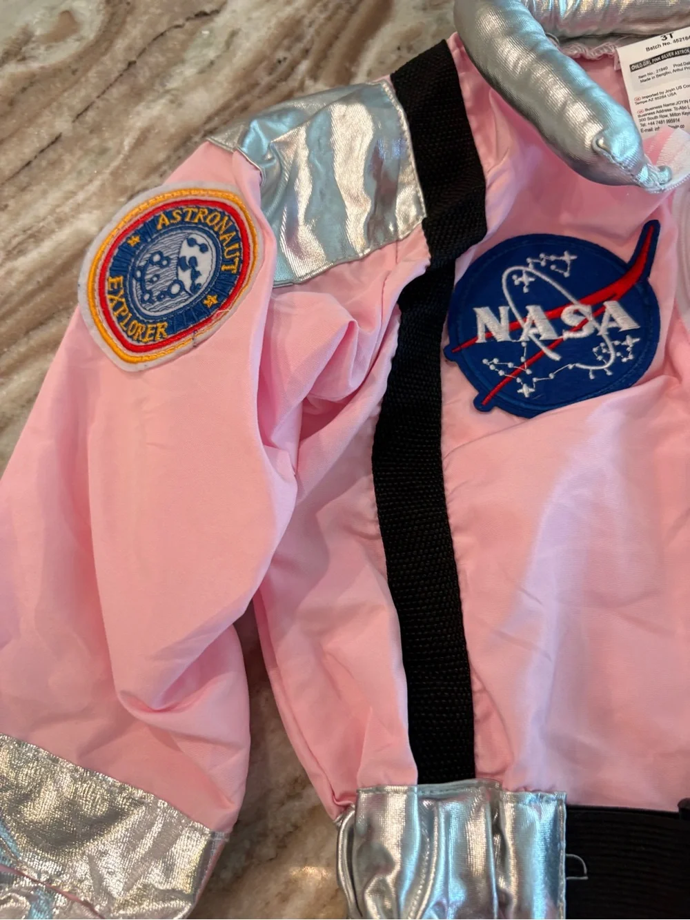 Nasa Space Astronaut Pink Jumpsuit Halloween Costume Easy On Size Patches 3T